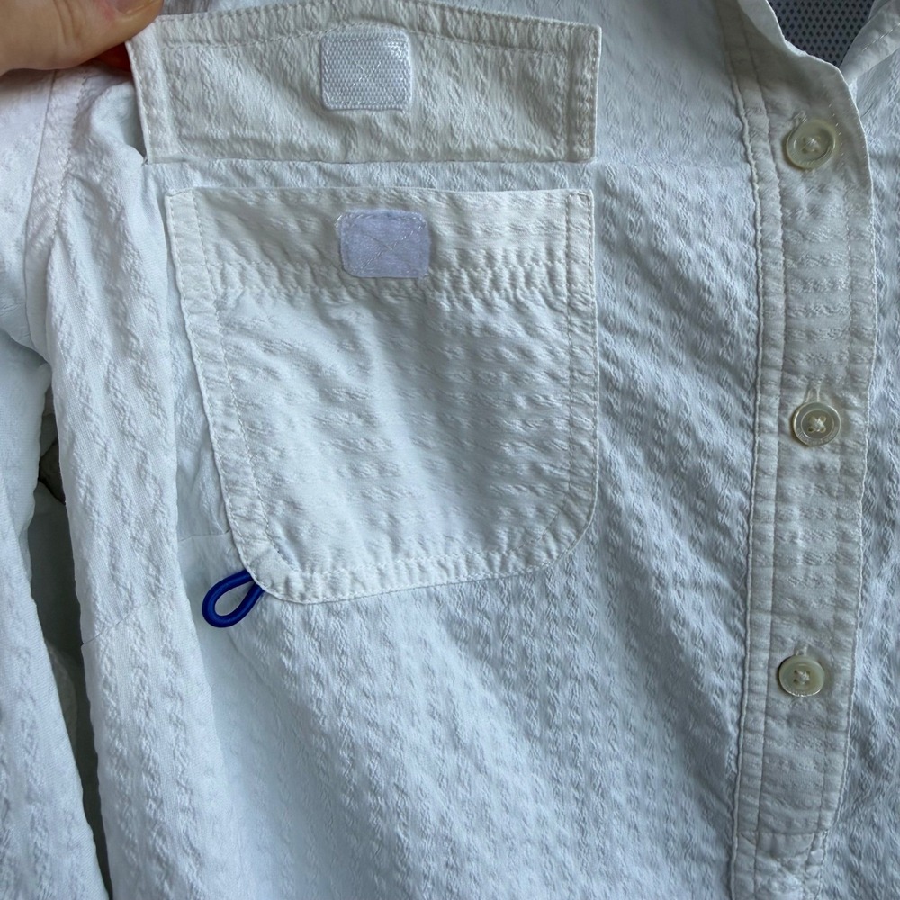 Vineyard Vines Performance Fishing Shirt White Flag Vented Women's Size 8 - Picture 4 of 14
